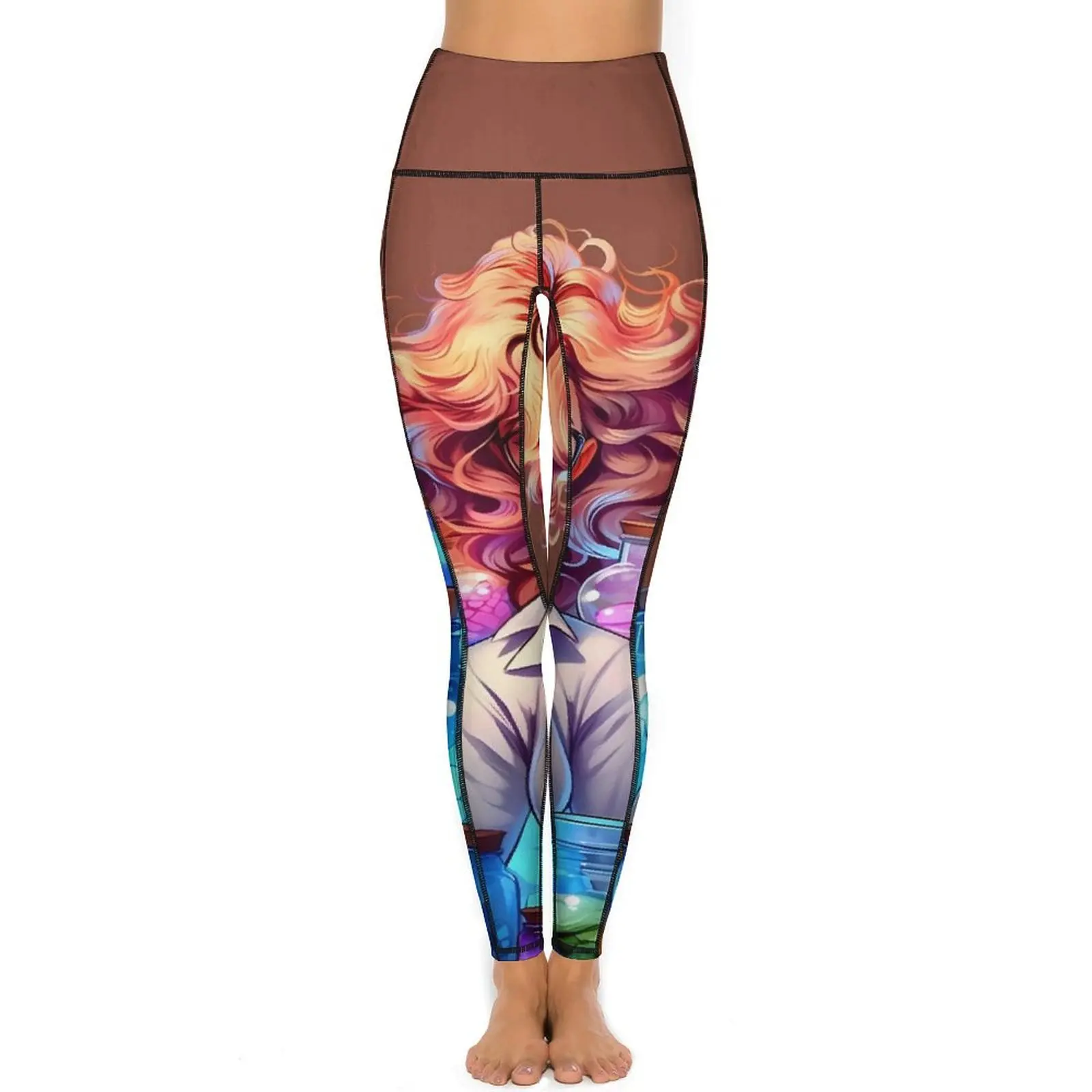 Character Avatars Yoga Pants Sexy Cartoon Style Portrait Pattern Leggings Push Up Gym Leggins Women Sweet Stretch Sports Tights