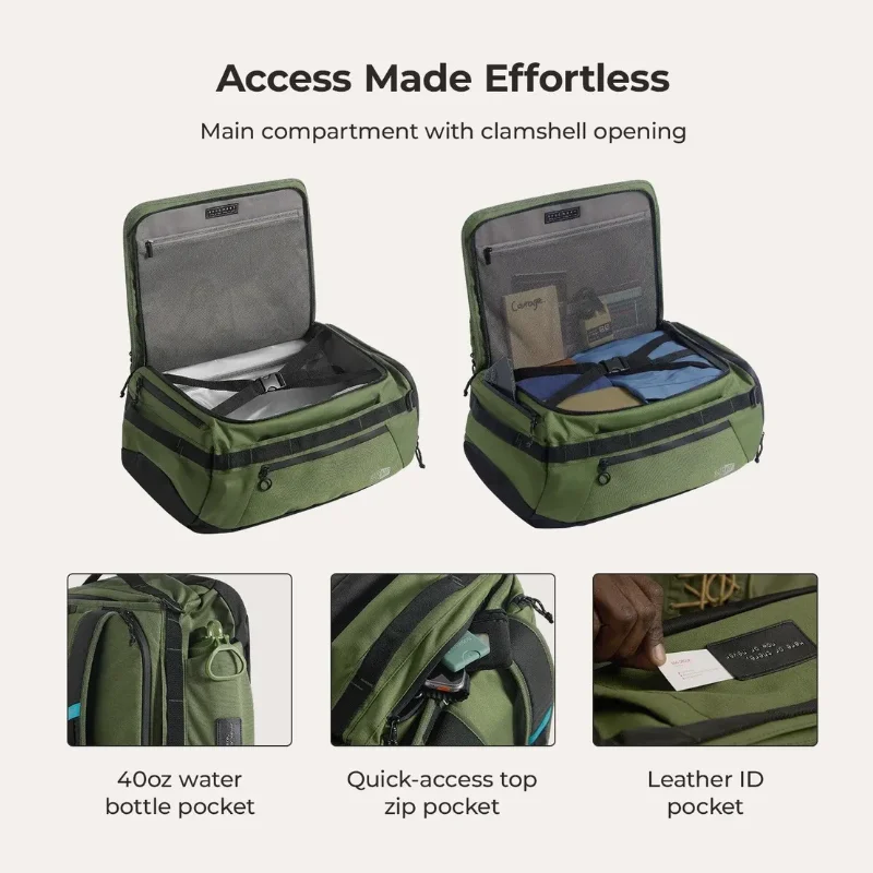 BAGSMART 43L Duffle Backpack 3-in-1 Convertible Water-Resistant Travel Carry On Bag With Laptop Shoe Compartment