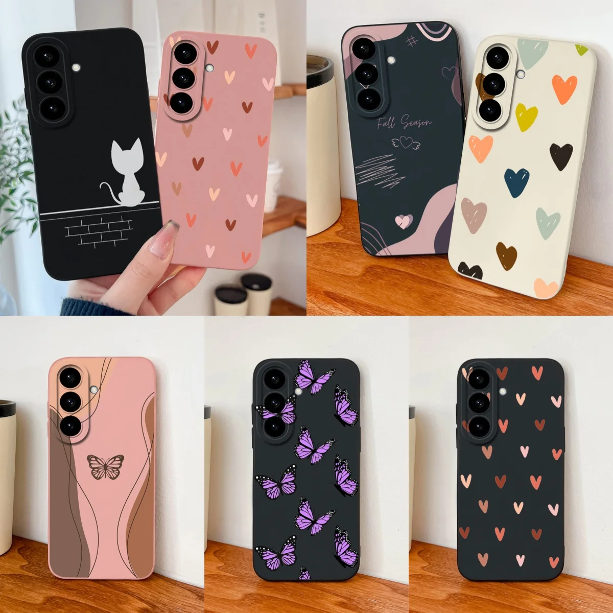 Für Samsung Galaxy S26 Ultra Plus Hülle Schmetterling Herzen Flüssigsilikon Kameraschutz Weiche Rückseite für Samsung S 26 Funda