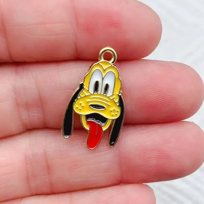 10pcs Cute Cartoon Animal Alloy Enamel Charms with Golden Base for DIY Jewelry Pendants