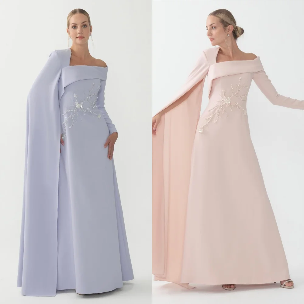 

Индивидуальные замысловатые изысканные джерси с цветочным бисером и блестками, длинные платья трапециевидной формы с открытыми плечами, сексуальные платья на заказ