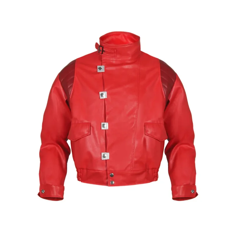 Akira Kaneda Jacket Cosplay red men coat capsule pill printed bomber motorcycle rider leather costume anime clothes