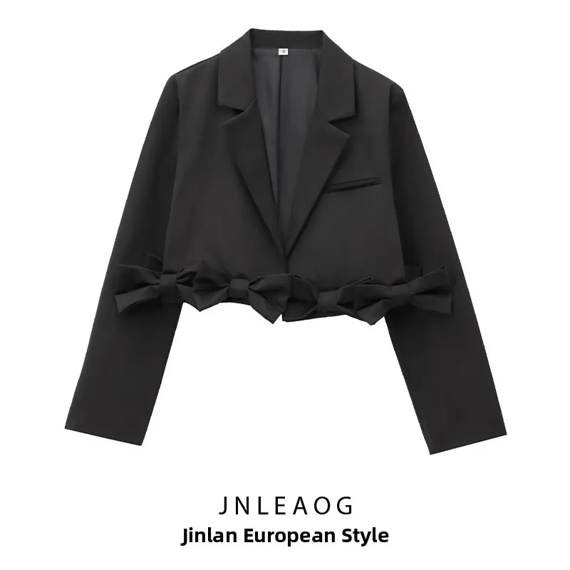 

Повседневный костюм Sle Knot Long Sve ort Jaet, женский модный дизайн JNLEAOG, Новое поступление, полиэфирное волокно