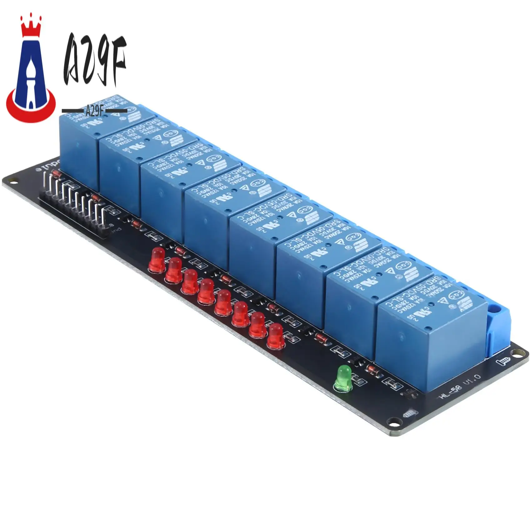 

A29F-8-полосный релейный модуль 5 В, модуль привода оптопары, восьмиполосная плата управления реле, триггер низкого уровня