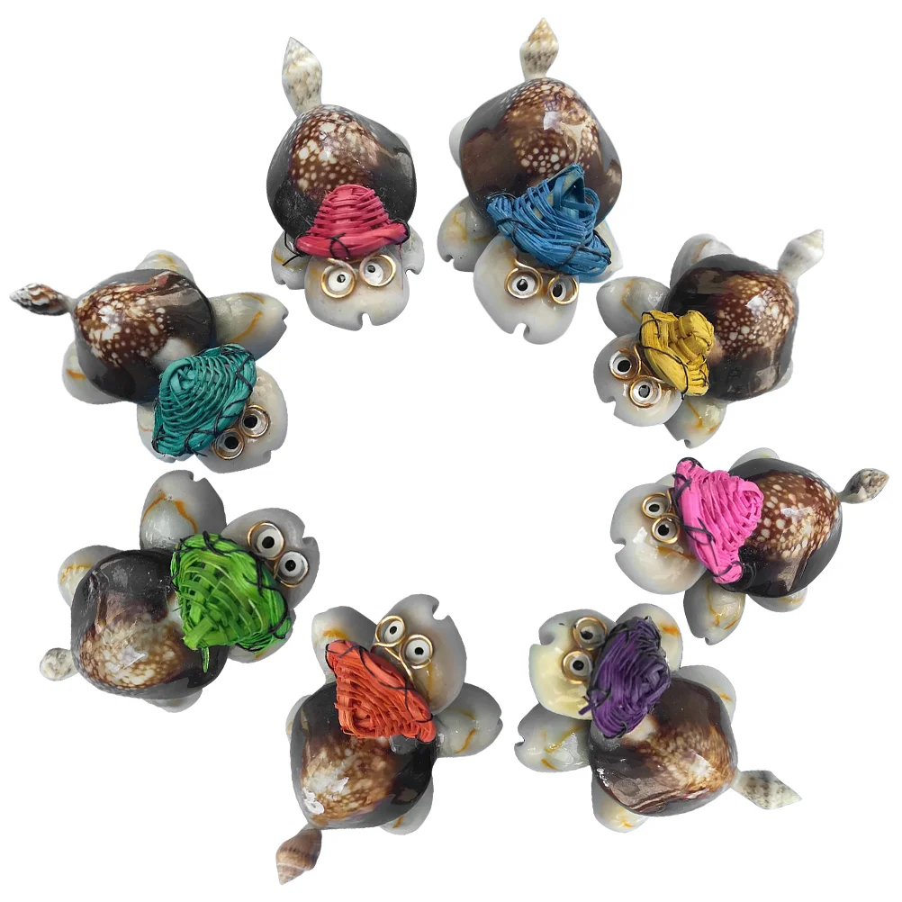 8 Pcs Conch Shell Ornaments Turtle Decoration Realistic Figurines Garden Turtles Tortoise Outdoor Decorative