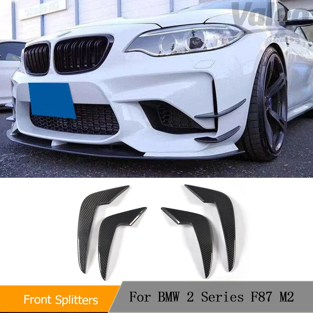 

Car Front Bumper Canards Carbon Fiber For BMW 2 Series F87 M2 Coupe 2-Door 2016 2017 Fog Lamp Air Vent Side Splitters Trims