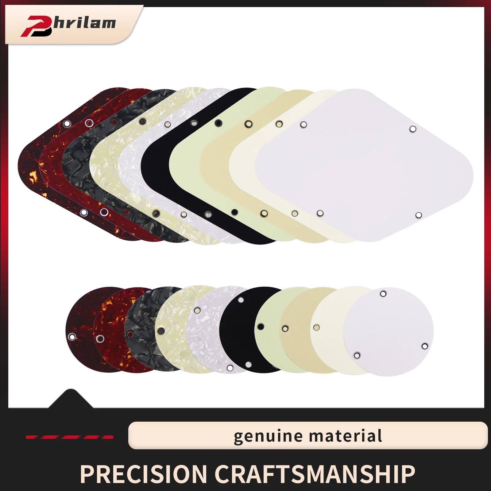 Two-pack (One Large, One Small) LP Style Guitar Back Plate Control Switch Cavity Cover, 10 Colors Available
