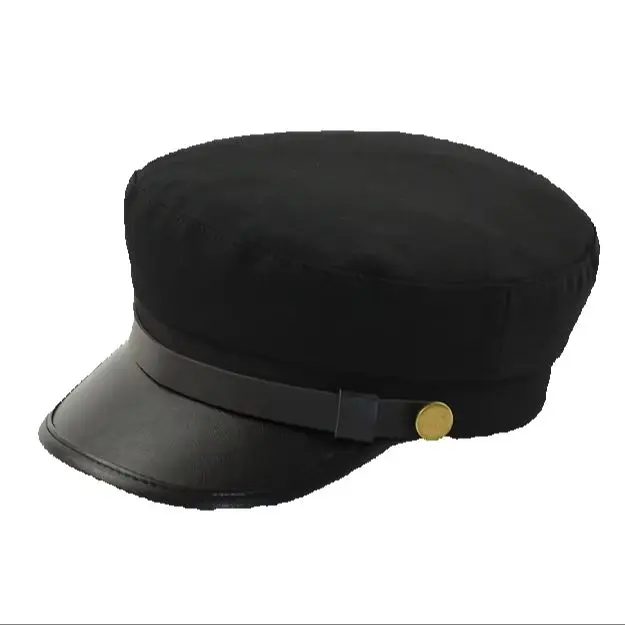 SIZOC 62 cm, Baseballkappe aus Leder in Übergröße, Unisex, mit verstellbarem Verschluss, flacher Schirm, feste Größe, militärischer Hut für Damen und Herren. – Detail 4