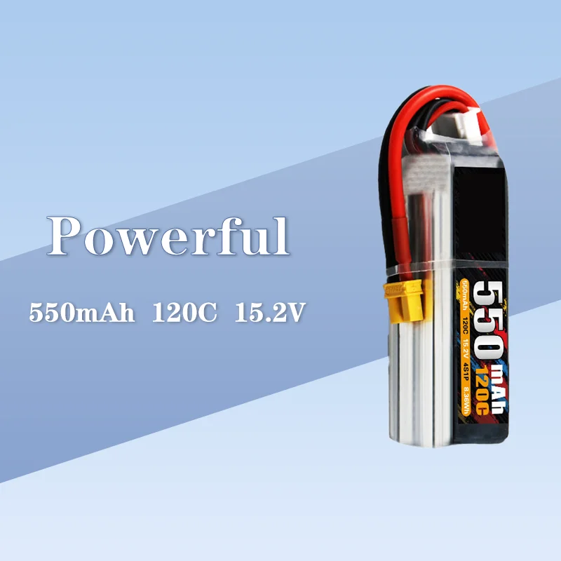 120C High Discharge 550mAh 4S 15.2V FPV Traverser Battery High Performance Racing Freestyle Drone Lipoly Battery