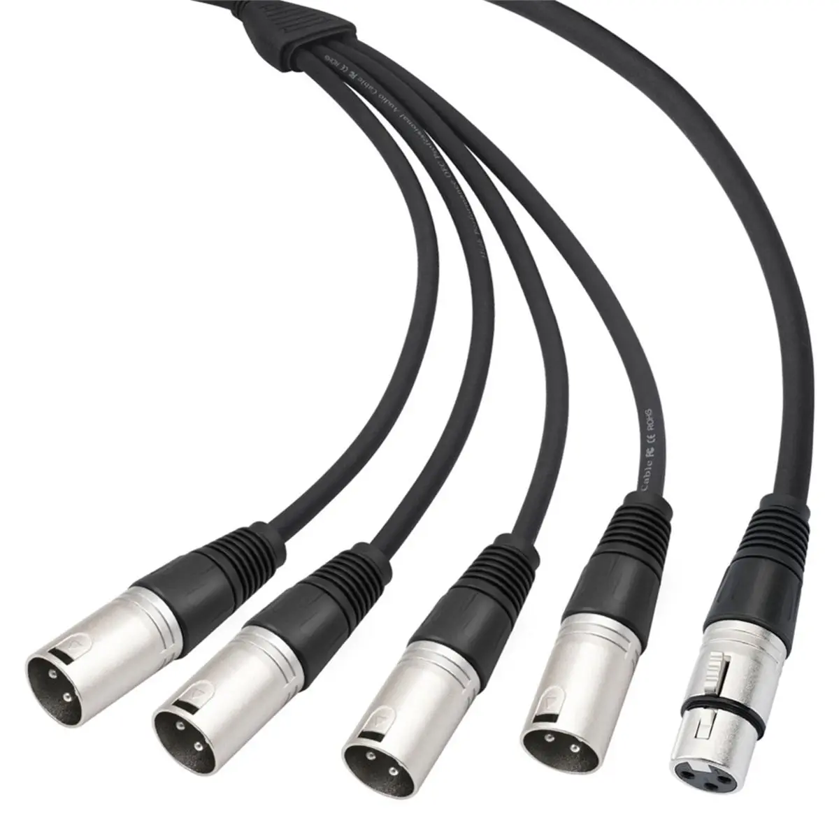 ✤3Pin XLR 1 Female to 4 Male Y Splitter Audio Cable,4Way-1 XLR Single Input to Four Output Parallel Connection Cable