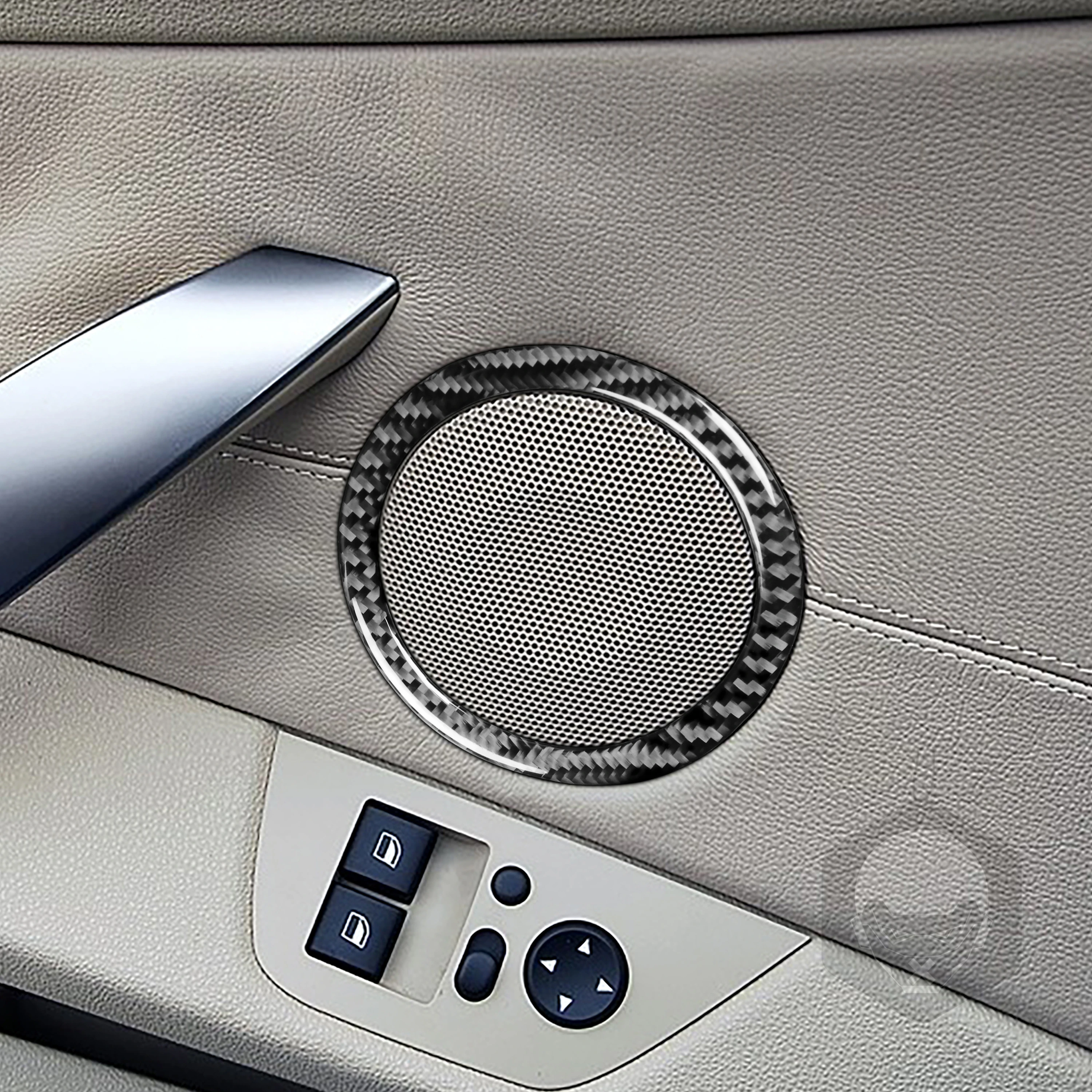 For BMW Z4 E85 E86 2003-2008 Carbon Fiber Door Speaker Horn Panel Trim Cover Car Interior Accessories Decorative Stickers - view 4