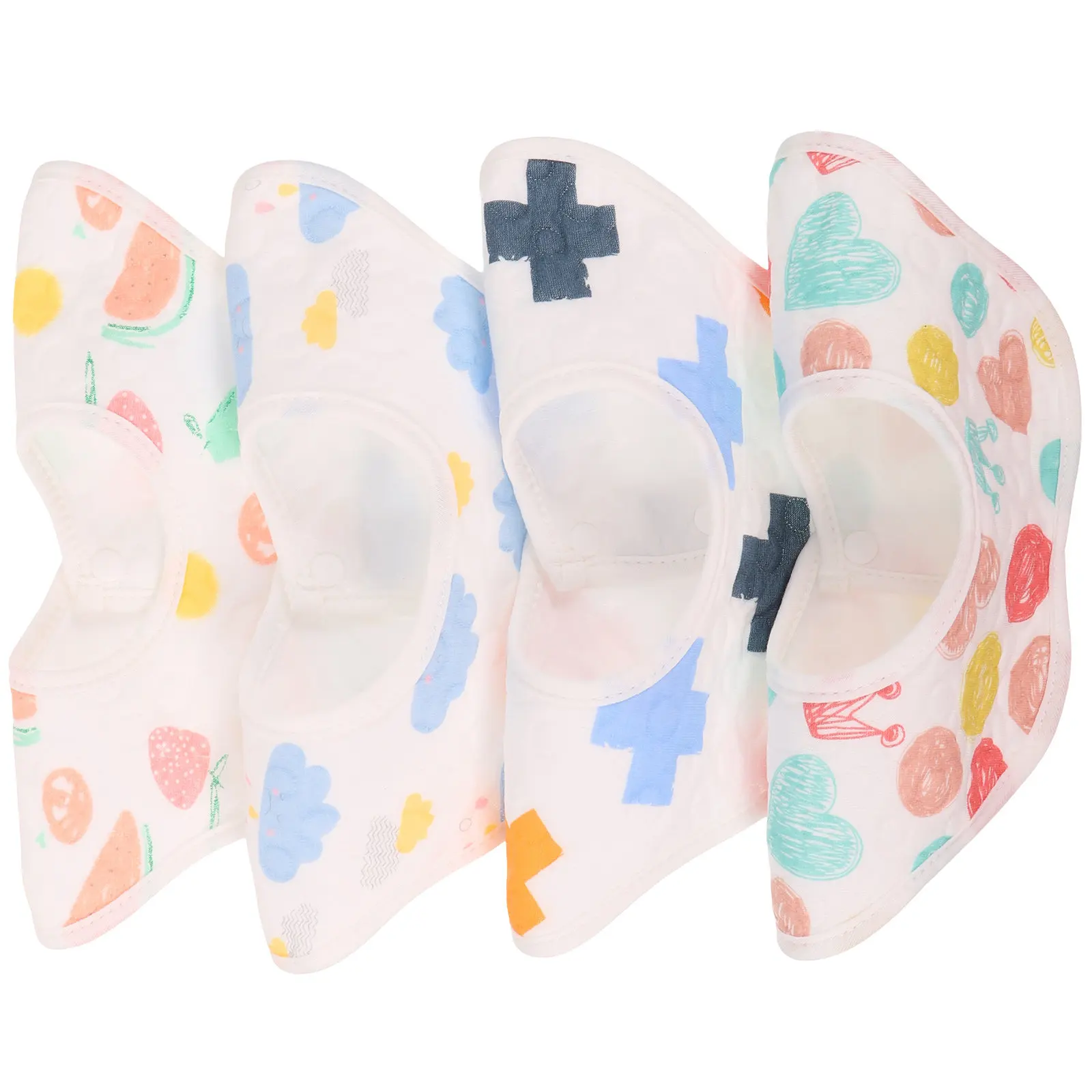 

4 pcs Baby Girl Bibs Cotton Drooling Bibs For Eating Feeding Teething Newborn Toddler Lightweight Soft Multipurpose Bib