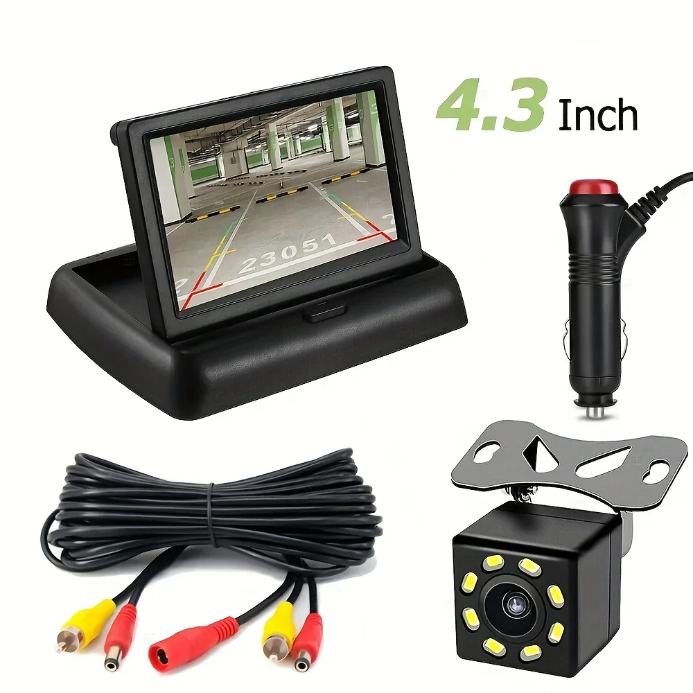 Easy-To-Install 4.3inch Led Night Vision Car Reversing Camera with Foldable Lcd Display—Improves Reversing Safety