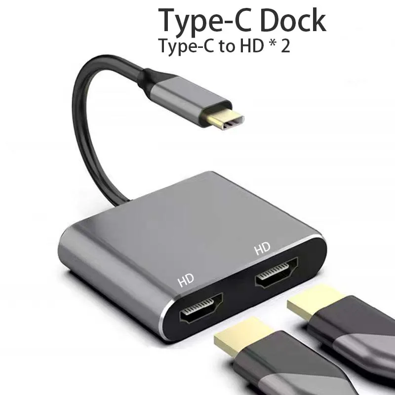 

TypeC To Dual HD Dock Mobile And Laptop Screen Projection, Dual Display, Different Display 4K HD Hub Converter