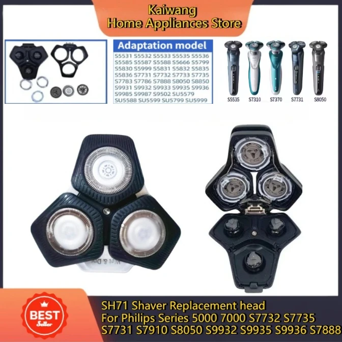 Kepala Pengganti Pisau Cukur SH71 untuk Philips Seri 5000 7000 S7732 S7735 S7731 S7910 S8050 S9932 S9935 S9936 S7888