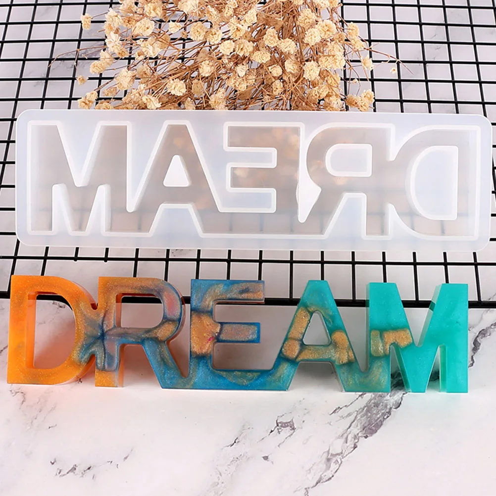 

2pcs Dream Design Silicone Molds Creative Letters Molds For Diy Crafts Making Durable Resin Epoxy Mold Kit Home Supply Craft