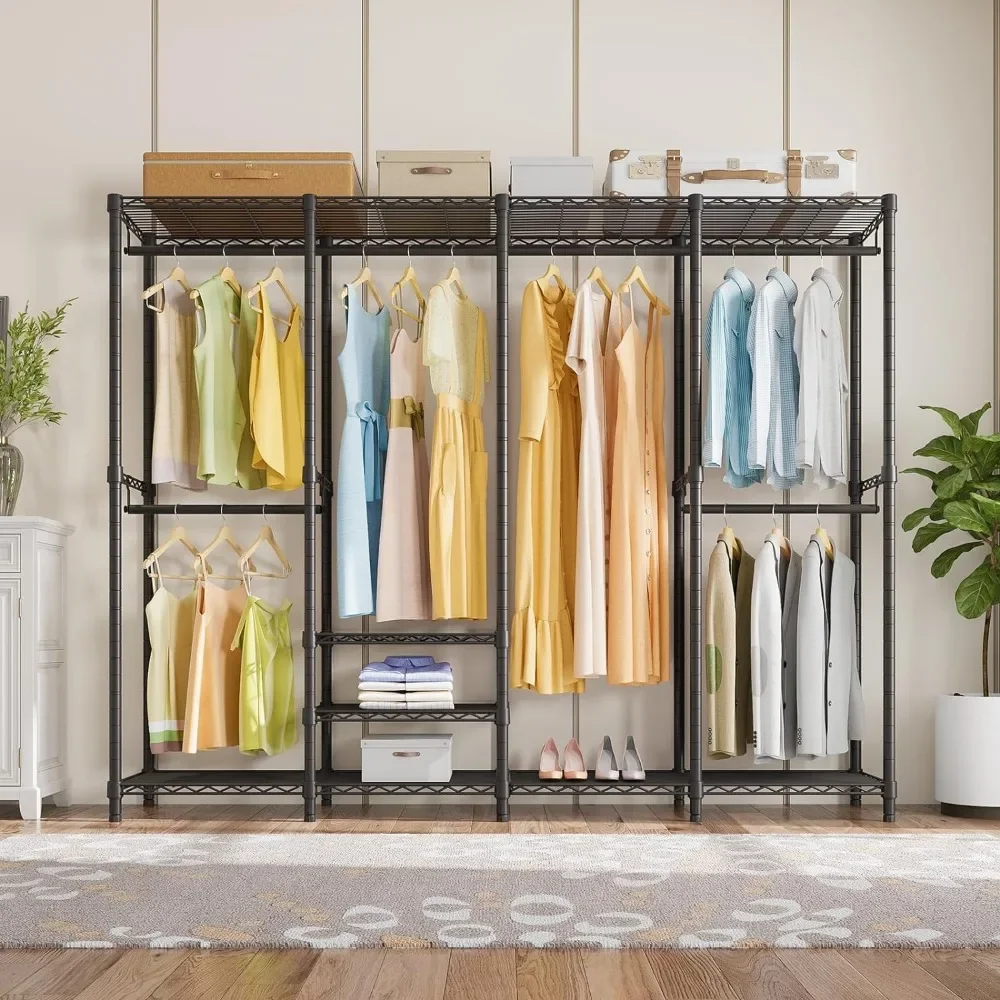 Economically Hanging Clothes, Multi-Functional Clothing Rack Freestanding Closet Wardrobe