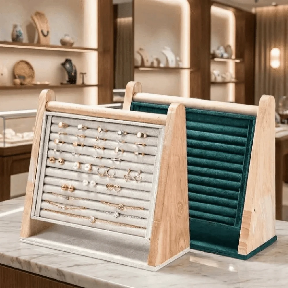 Large Capacity Jewelry Display Rack Multi-Tier Luxury Necklace Ring Holder High-end Earring Organizer Counter Display