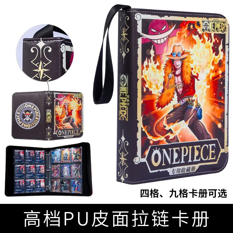 400/900pcs ONE PIECE Card Album Book Folder 4/9 Card Slots Collections Zipper Double Pocket Zipper Card Binder Holder