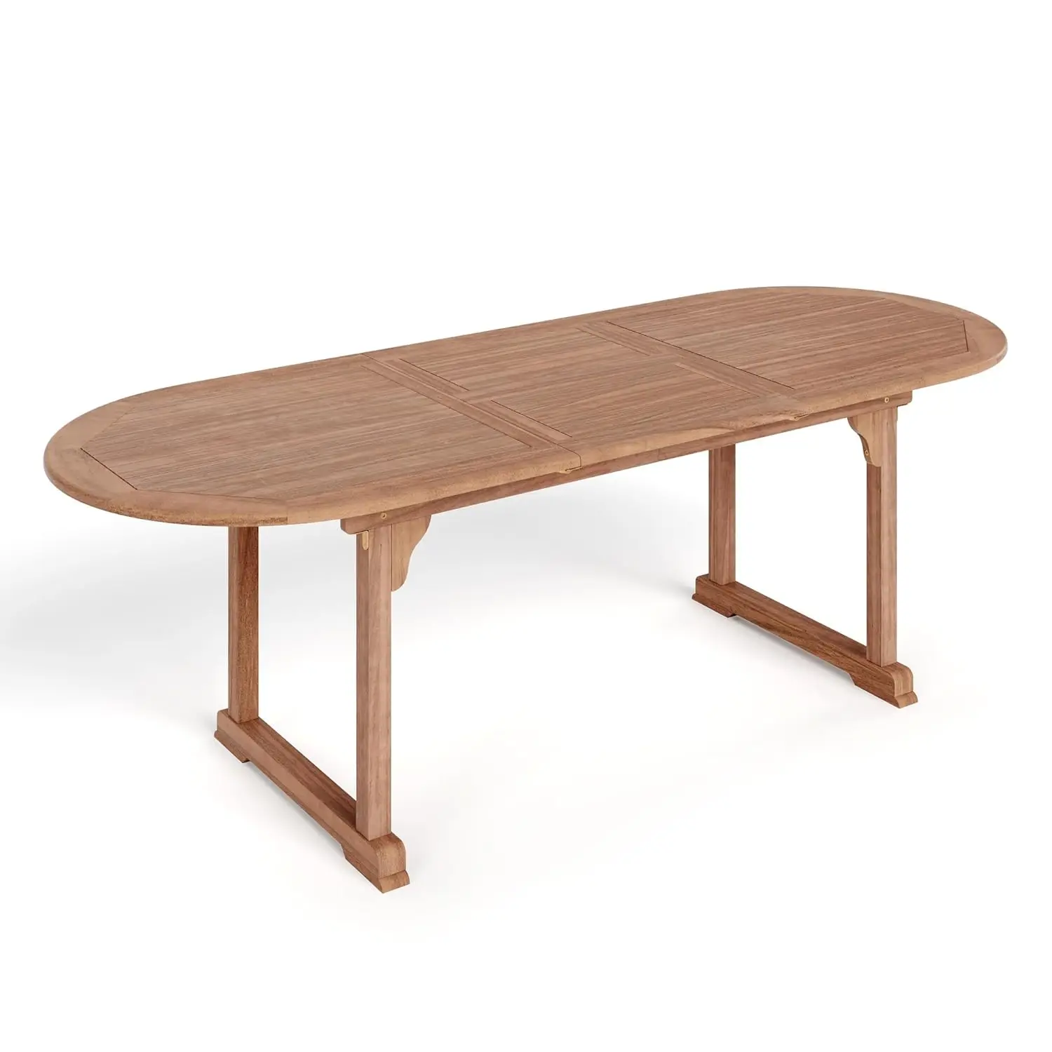 

Acacia Wood Outdoor Dining Table, Expandable Wooden Outdoor Table for 6-8 Persons, Solid Wood Patio Table, Customized