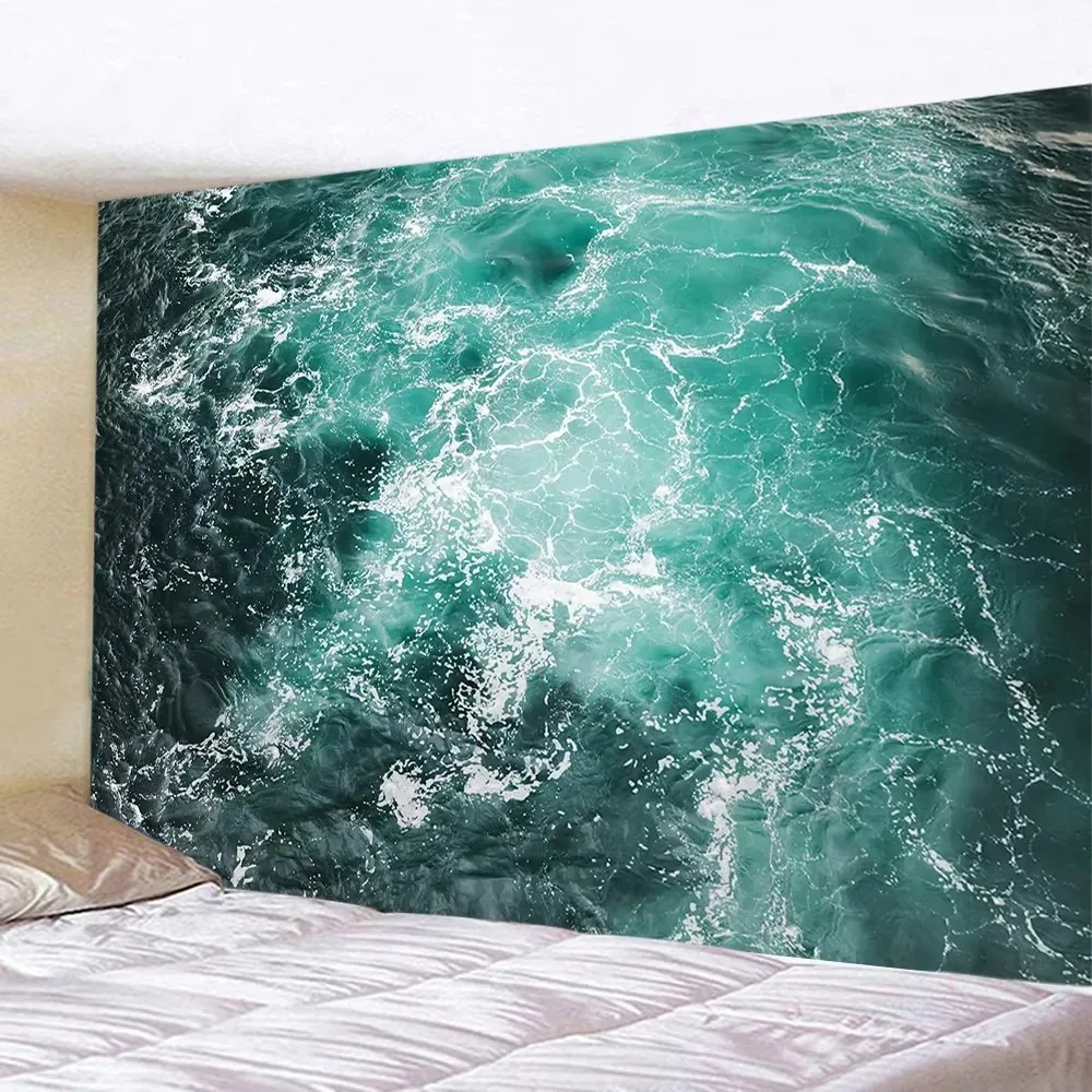 VIKAMA Visual Effects Ocean Wandteppich, robuster Wandbehang aus Polyestergewebe für das Wohnzimmer, ideal für die tägliche Dekoration.