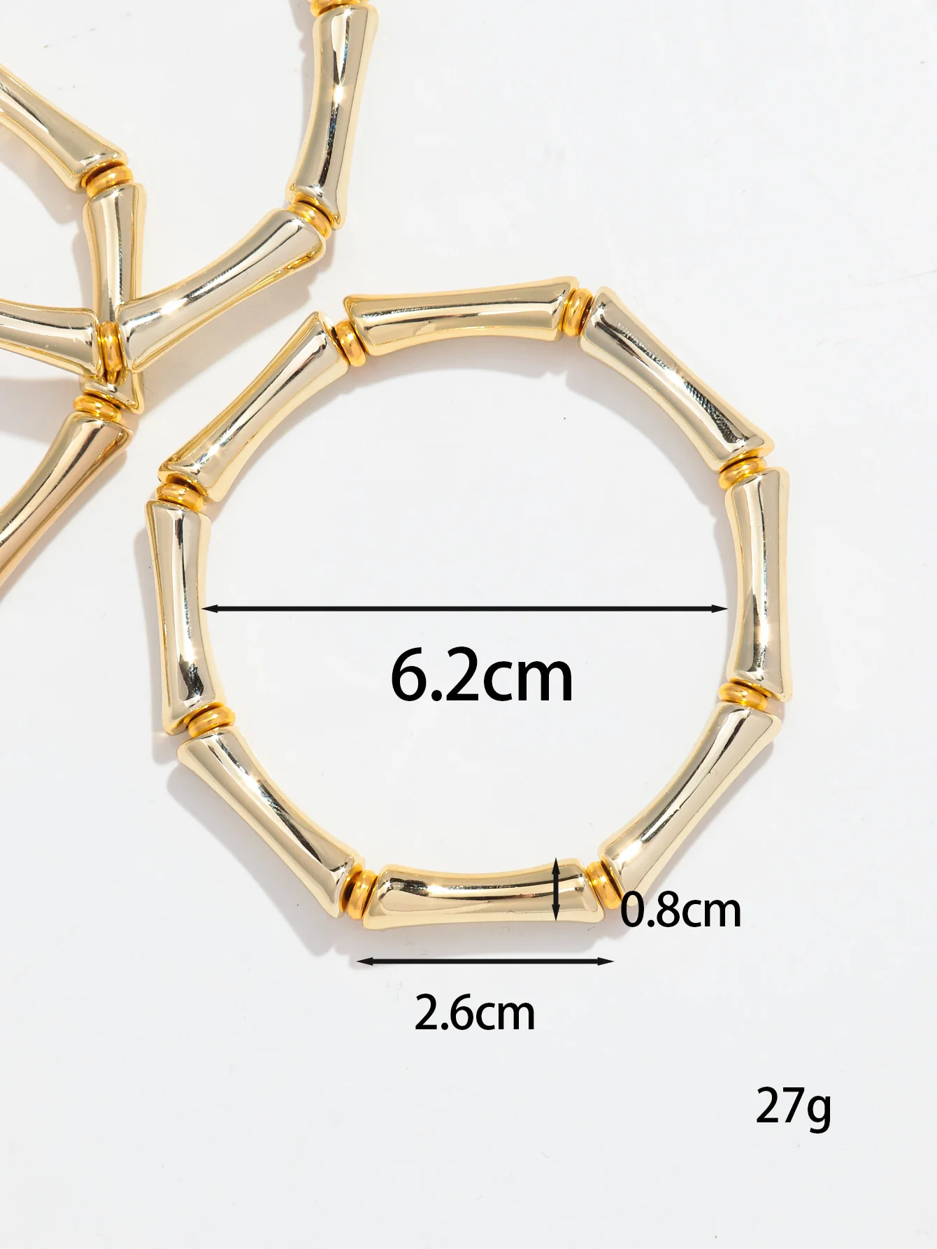 3pcs New Bohemian Gold Color Bamboo Acrylic Bracelets Set for Women Resin Thin Tube Bead Stretchy Bracelets Bangles 2024 Jewelry