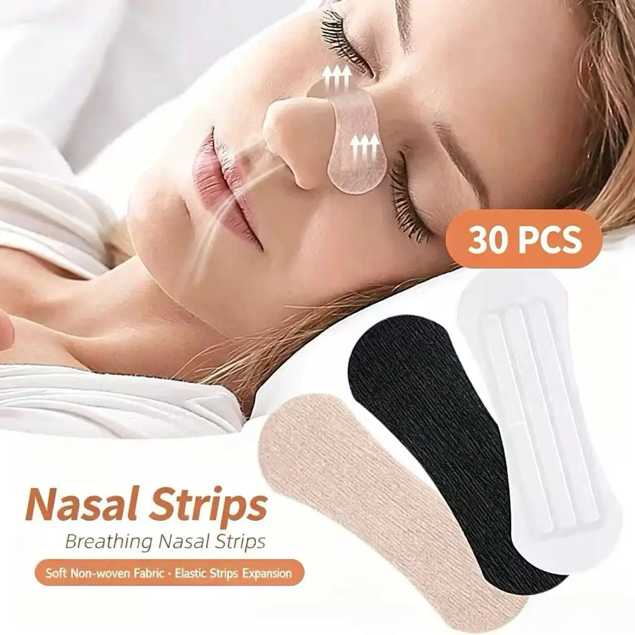 Upgrade Nose Breathing Strips, Snoring Solution, Nasal Strips for Better Sleep, Extra Adhesive for Sports Sleeping and Nasal Con