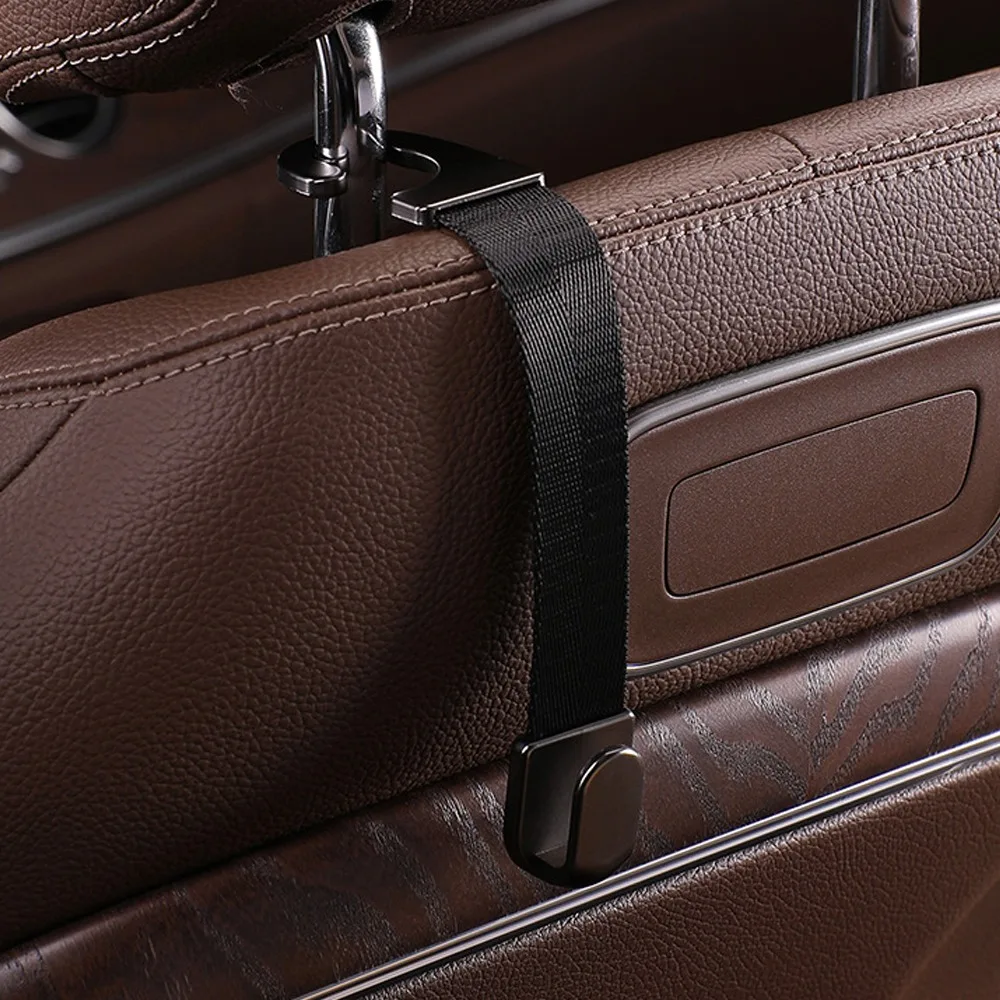 Suede Leather Car Seat Headrest Hook Wear-Resistant Easy to Install Seat Back Hanger Hook Car Row Storage Hanger