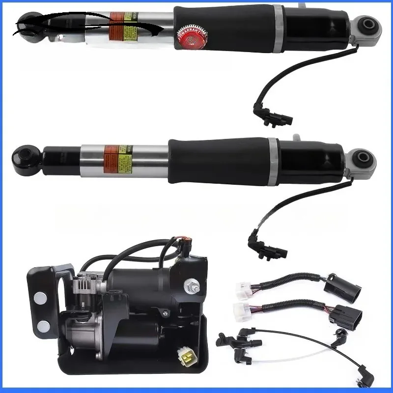 3PCS Rear Air Suspension Shock Struts + Compressor Pump for Escalade Chevy Suburban Tahoe GMC Yukon 2015-2020