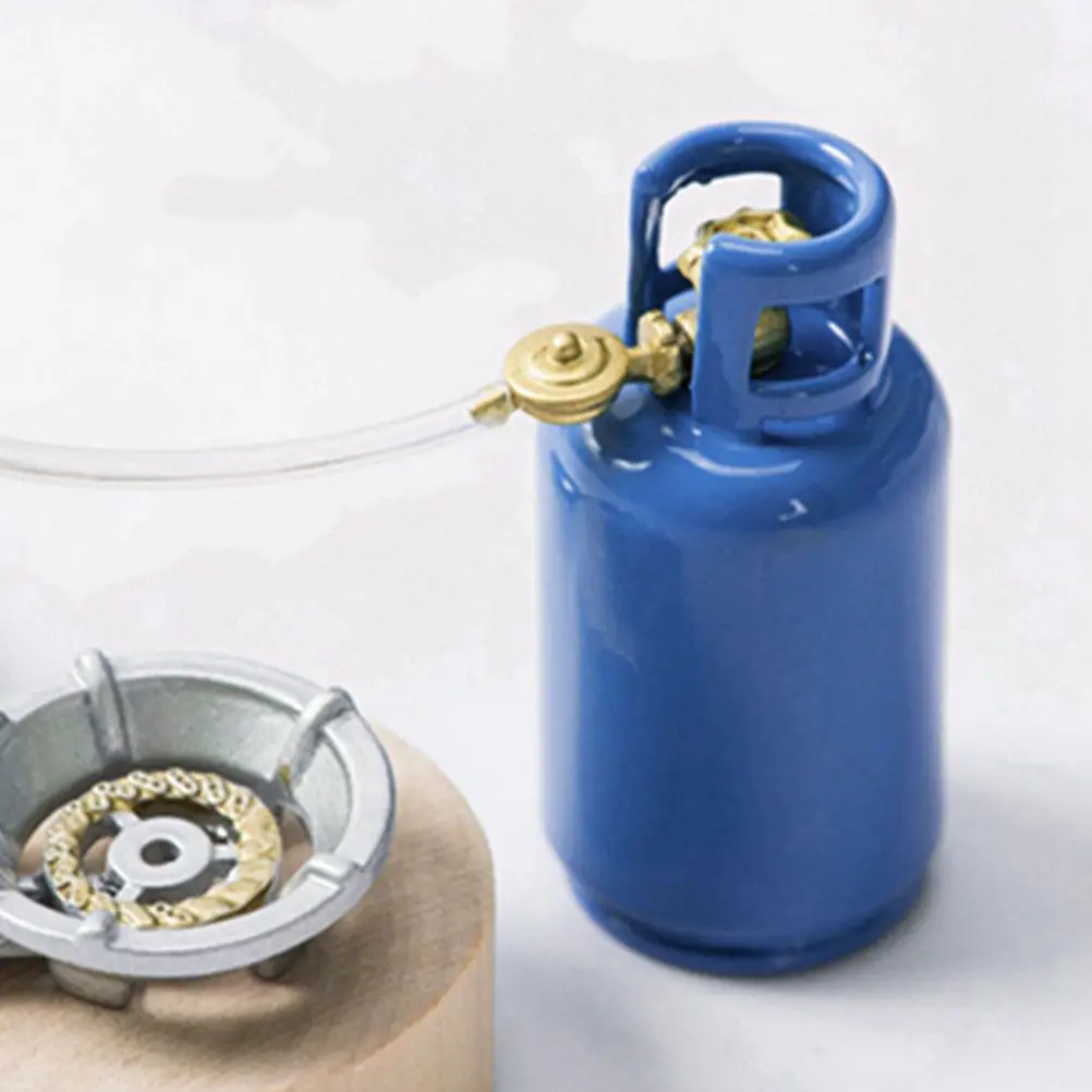 

1Set Mini House Accessory Kitchenware Delicate Gas Tank Pan Stove Spatula Realistic Scene Decor Kids Play Essential