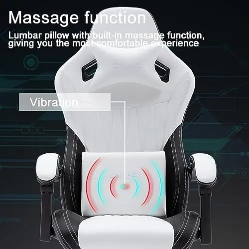 Gaming, Office Chair High Back Computer Leather Desk Chair Racing Executive Ergonomic Adjustable Chair with Headrest