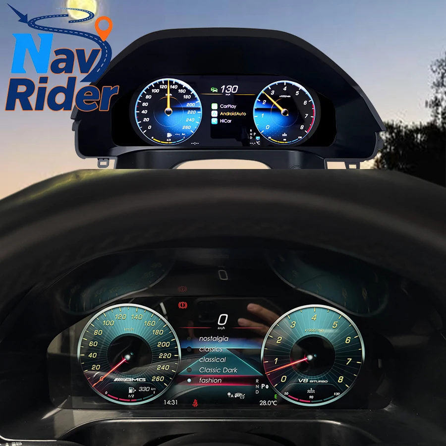 12.3inch For Mercedes Benz E Class W207 W212 2013-2015 Digital Cluster LCD Dashboard Upgrade Virtual Cockpit Speedometer Display