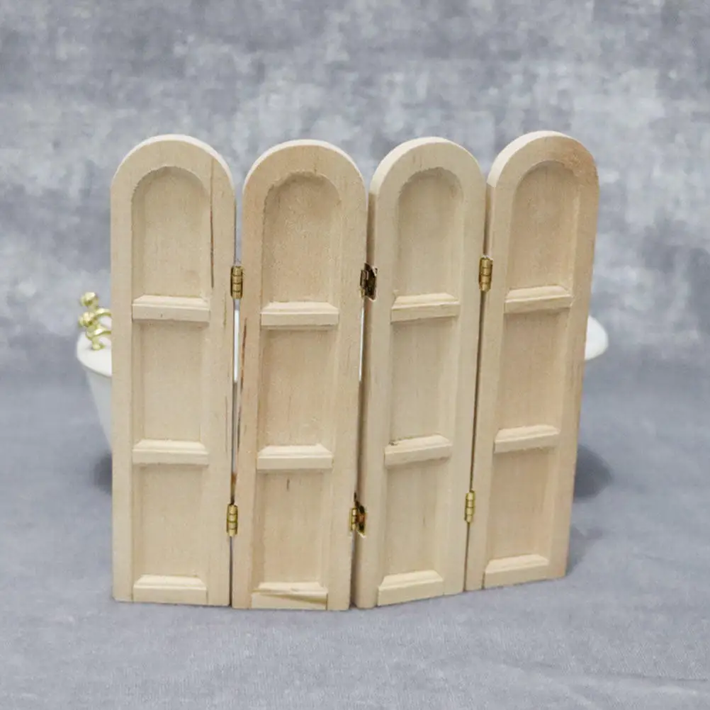 

Миниатюрный складной деревянный экран-декор: Изысканное компактное ретро-украшение для дома, миниатюрная мебель для микроландшафта