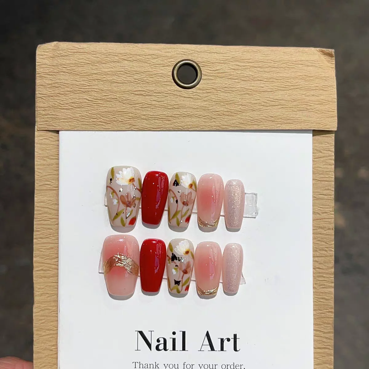 Designer's New Handmade Pearl Inlaid High-end Fake Nail Limited Edition Smooth Relief Fake Nail, Comes with A Tool Kit