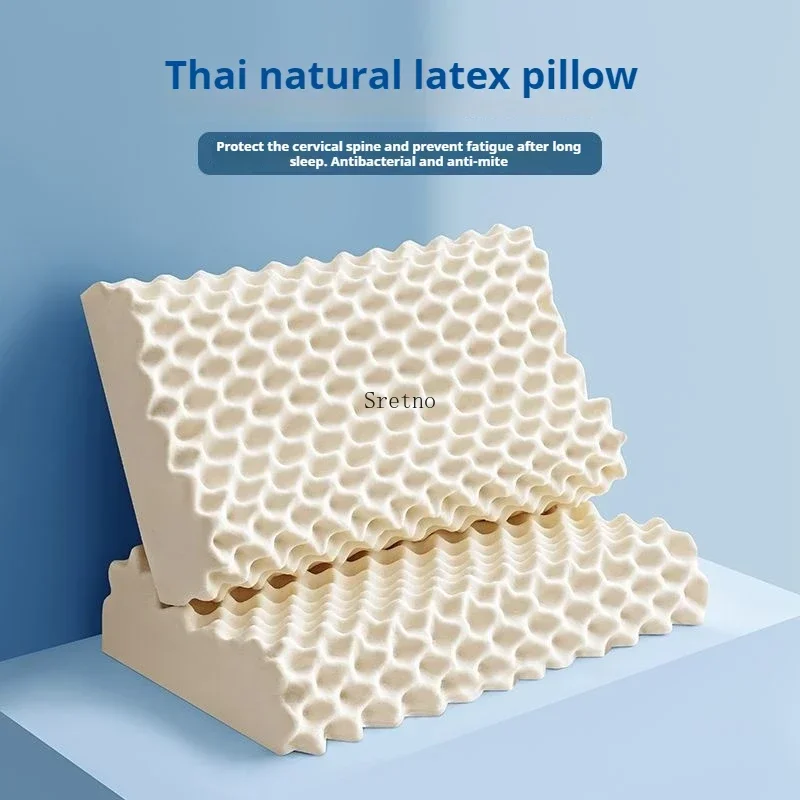Ergonomic Latex Cervical Massage Pillow for Neck and Shoulder Pain, Orthopedic Contoured Sleeping Support Cushion for Men Women