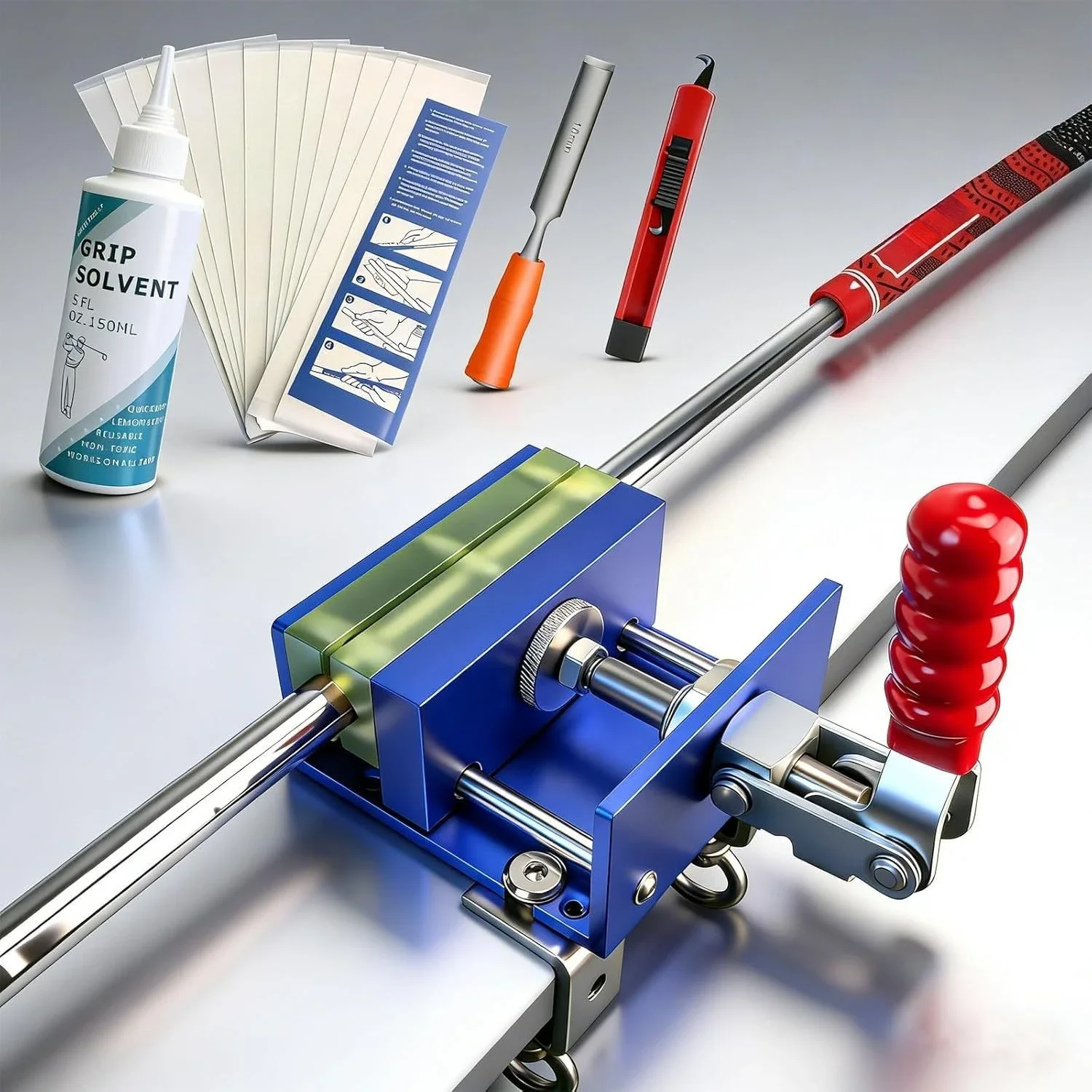 Golf club grip replacement tool set Waste grip replacement Non-porous installation and disassembly Full set