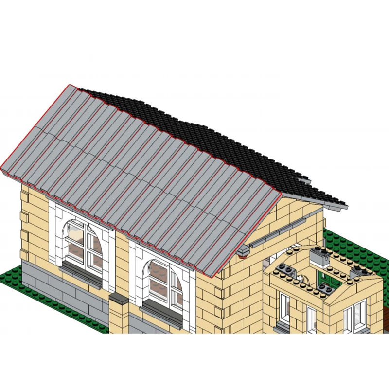 Moc鉄道小屋モジュラーストリートビューモデルビルディングブロック、DIYアーキテクチャレンガアセンブリ、子供のおもちゃ、クリスマスギフト、1176個