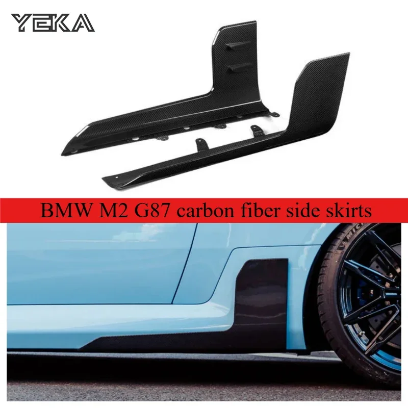 Suitable for BMW M2 G87 2023+MP Style Dry Carbon Fiber Side Skirts Real Carbon Fiber Side Skirts Splitter Body Accessories (G87)