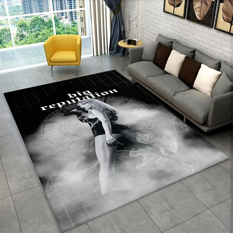 Singer T-Taylor Singer Musik-Teppich für Spielzimmer, Schlafzimmer, Wohnzimmer, Sofa, Heimdekoration, Kinder-Teppich, rutschfeste Bodenmatte, Geschenk