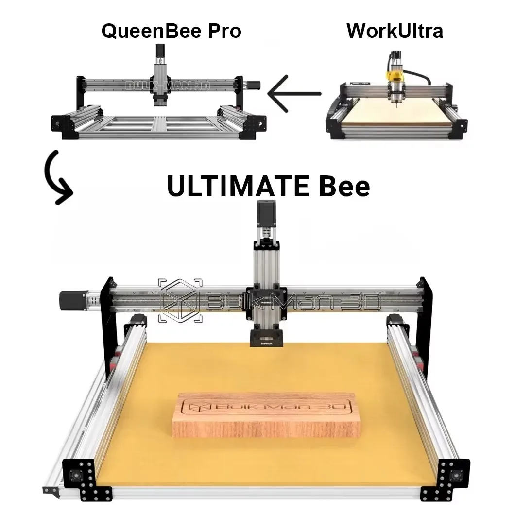 BulkMan3D ULTIMATE Bee CNC آلة 4-Axis Mach3 التحكم SFS1210 الكرة مسامير HGR القضبان حفارة دقيقة للخشب المعدني الاكريليك #6