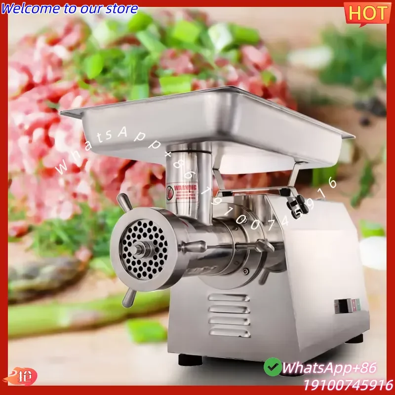 CE Certificate High Quality Full Stainless Steel Meat Cutting Machine Frozen Meat Grinder Removable Blades, Doubles As