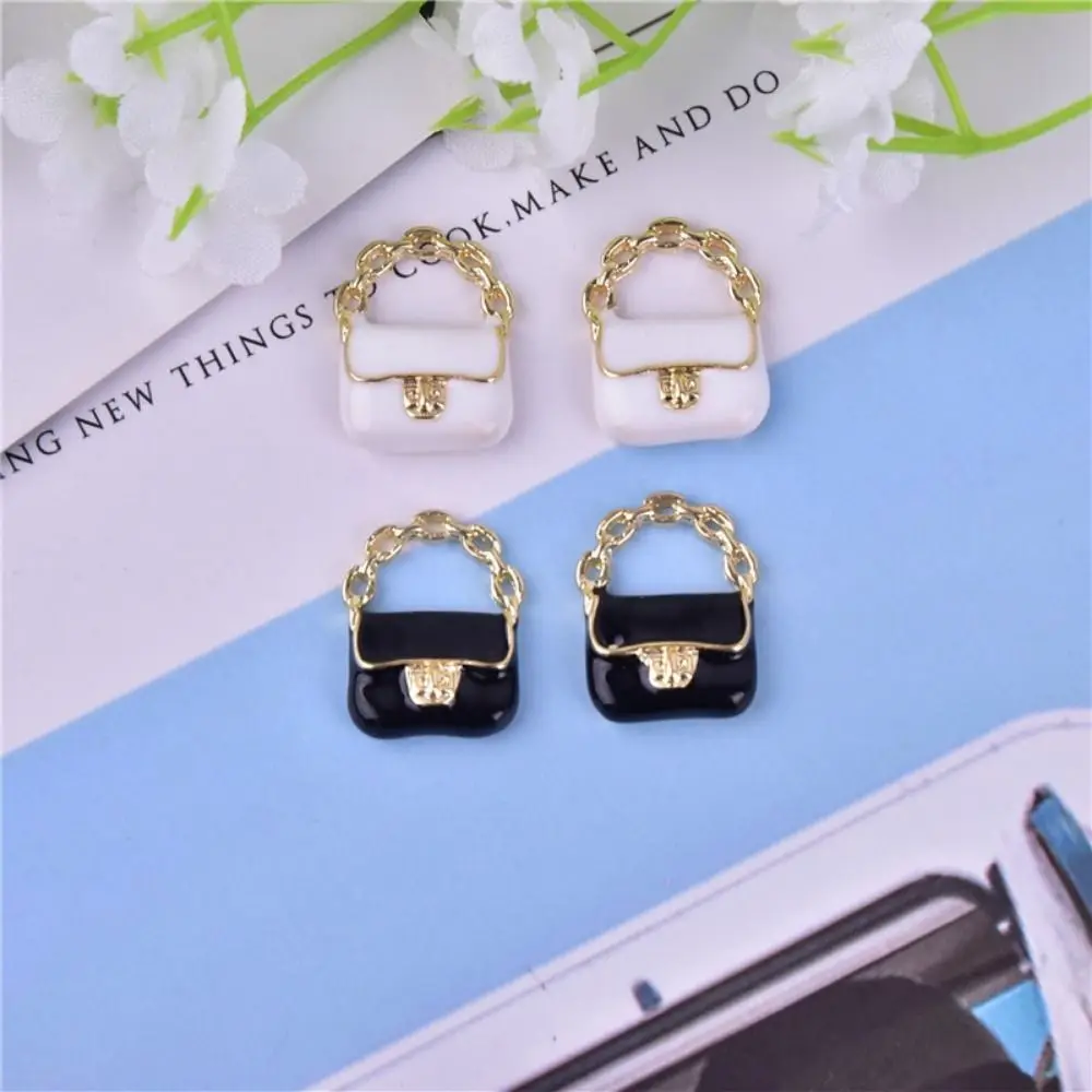 DIY Toy Dollhouse Miniature Metal Handbag Black/White Fashion Doll Miniature Bag Cute Decoration Dollhouse Mini Metal Chain Bag