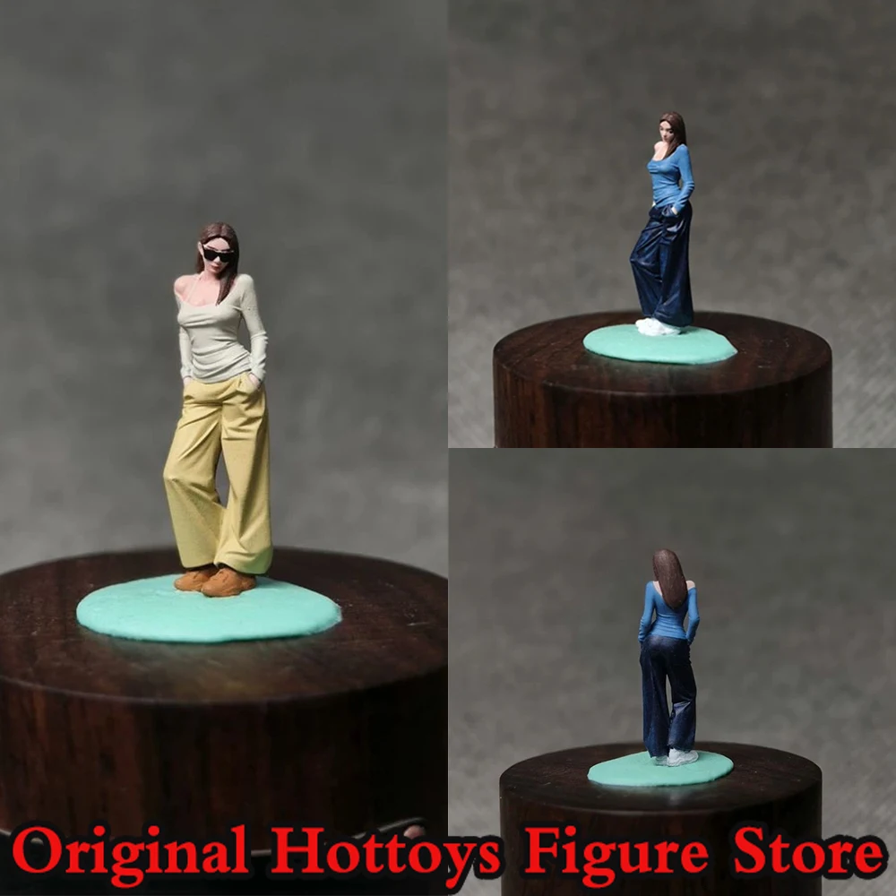 

2 Style 1/64 Scale Female Soldier Fashion Girl Mini Painting Sculpture Full Set About 2.7cm Action Figure Model Collection