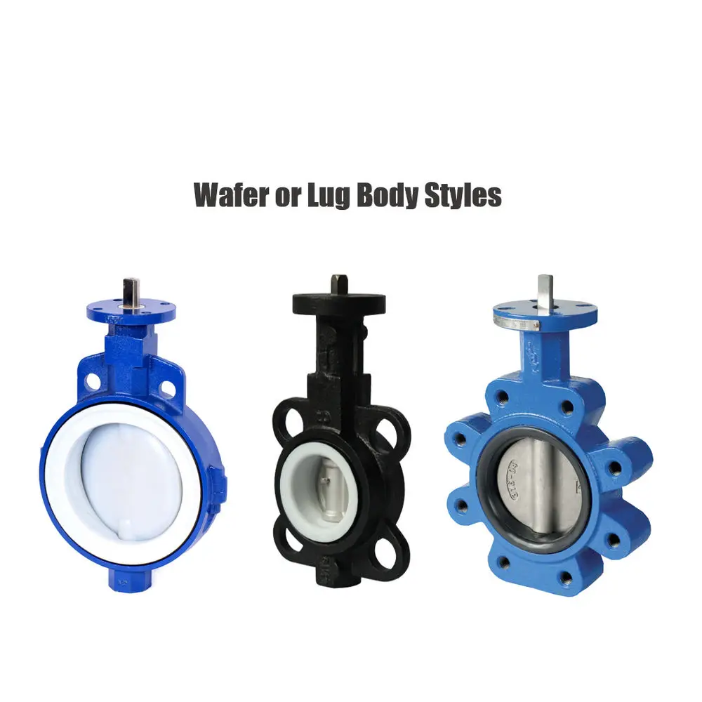 Various sizes COVNA DN150 6 inch PN16 NBR Rubber Seat Wafer Type Bare Shaft Stainless Steel Handle Butterfly Valve upvc/brass/st