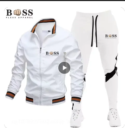 New Mens Tracksuits 2024 Men Sets Sweatshirt+sweatpants Tracksuit Zipper Stand Collar Sports Suit Jogging Fitness Men Clothing