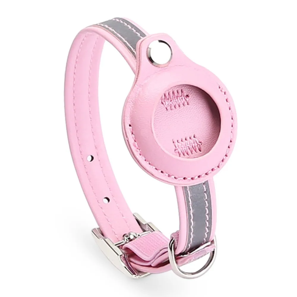 

Adjustable Pet Location Tracker Collar Anti-loss PU Leather Cat Tracker Protective Cover with Reflective Strip Pet Tracker Cover
