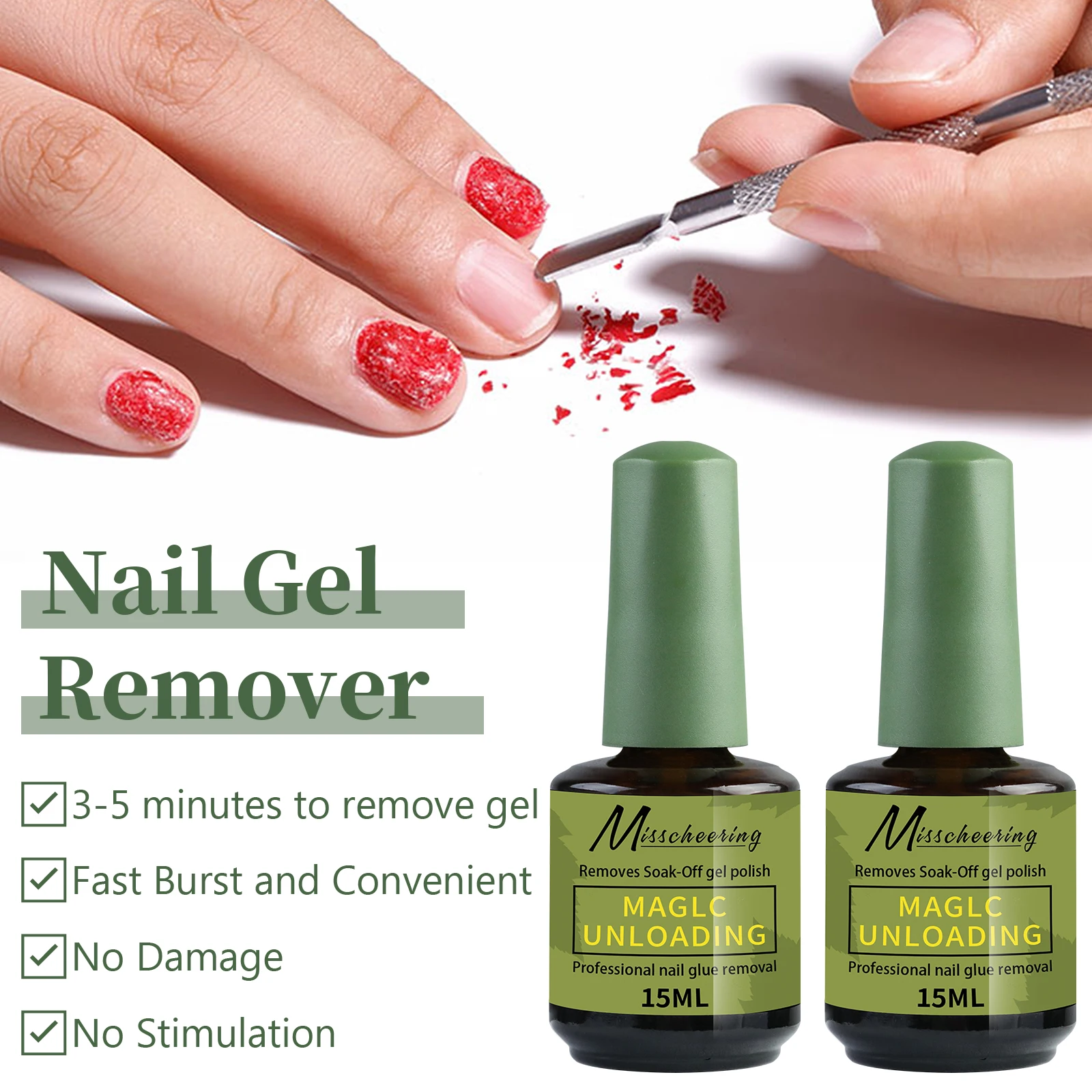 2 قطعة طلاء جل الأظافر السحري السريع يزيل الأشعة فوق البنفسجية بسهولة وسريع خلال 3-5 دقائق شبه دائمة أدوات إزالة فن الأظافر #4