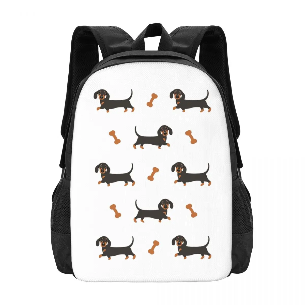 

Рюкзак с изображением таксы черно-коричневого цвета, хит продаж, вместительный, для детей, школьный рюкзак, сумка через плечо для мужчин и женщин