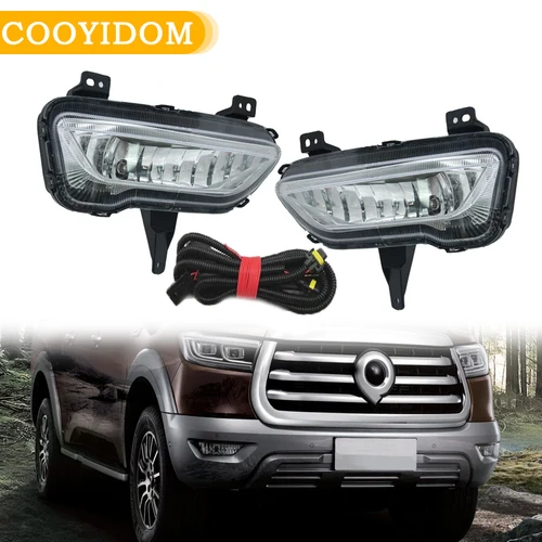 Luces antiniebla del parachoques delantero para GWM Great Wall POER 2021 2022, conjunto de luz antiniebla de conducción con arnés de cableado, accesorios para coche