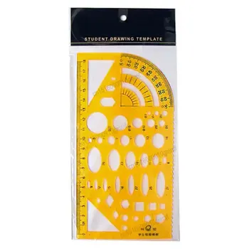 Çok fonksiyonlu içi boş çizim şablonu okul öğrenci sanat tasarım daire elips geometri çizim cetvel iletki ölçme aracı